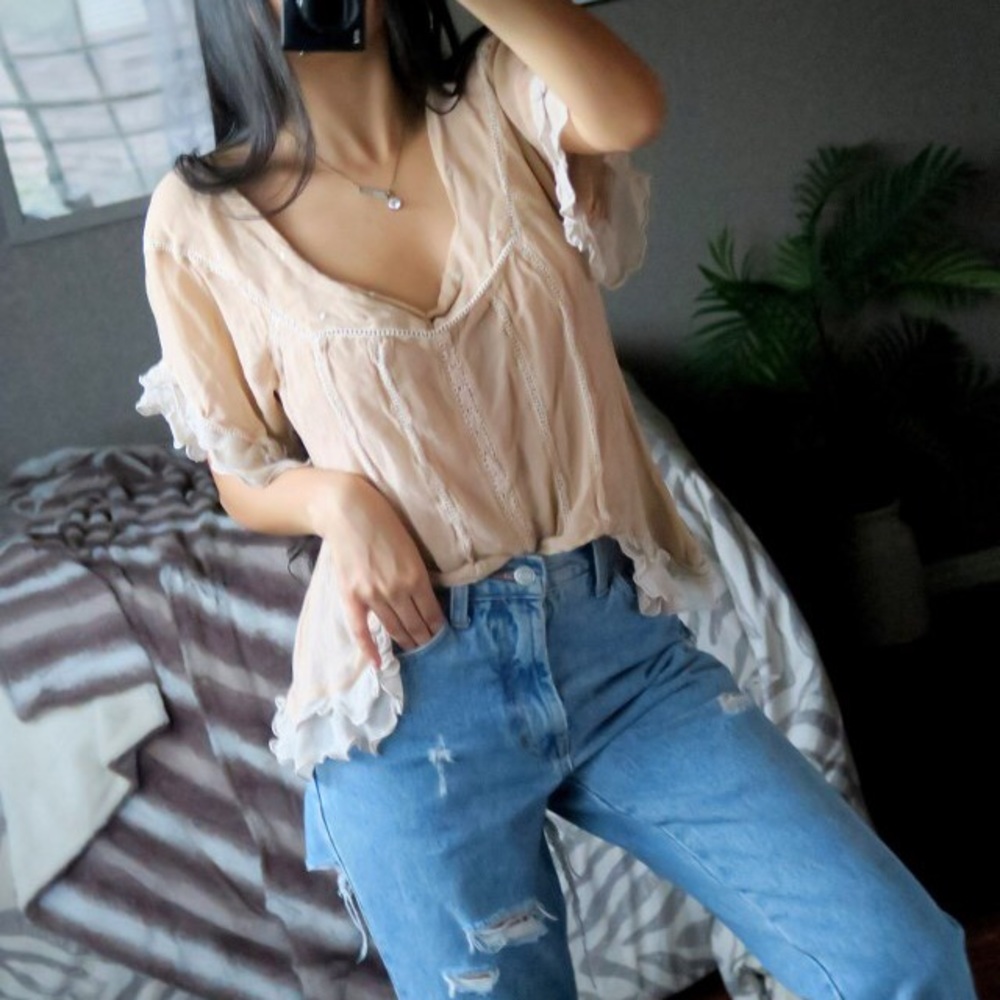 Age of love Nataya Chiffon Ruffle Blouse top shirt
